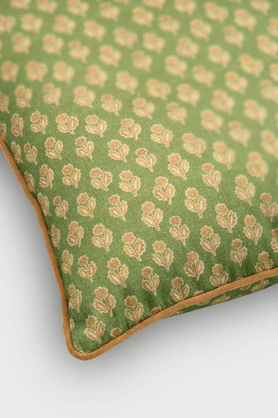 Viola Forest Green Cotton Oblong Cushion Cover