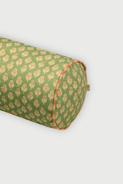 Viola Forest Green Cotton Bolster Cover