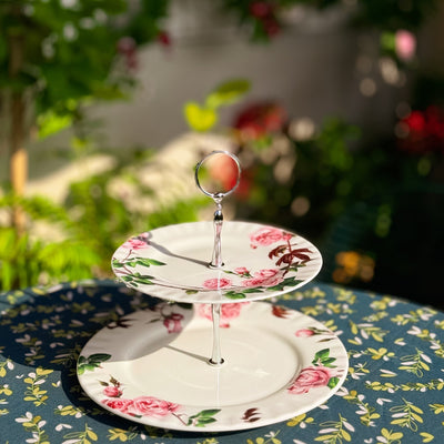 David Austen Roses 2 Tier Cakestand
