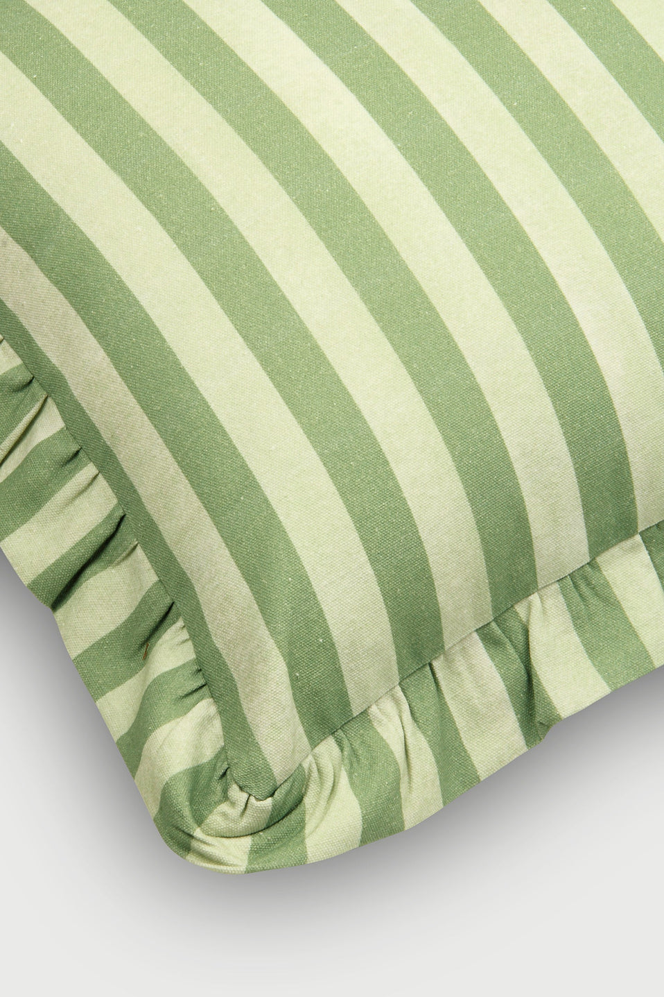 Linea Ruffle Forest Green Cotton Oblong Cushion Cover