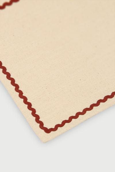 Clara Carmine Cotton Table Mats-Set of 2