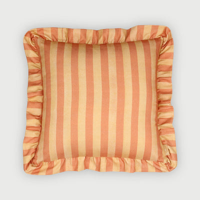 Linea Ruffle Amber Cotton Cushion Cover
