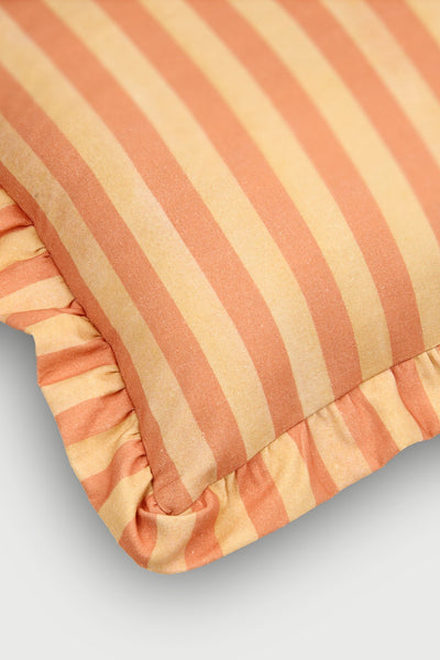 Linea Ruffle Amber Cotton Cushion Cover