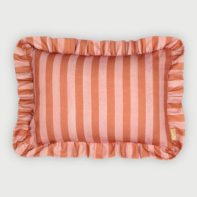 Linea Ruffle Dusty Rose Cotton Oblong Cushion Cover