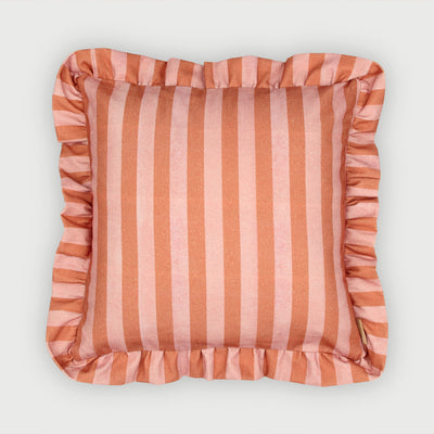 Linea Ruffle Dusty Rose Cotton Cushion Cover