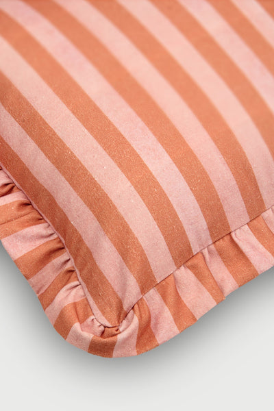 Linea Ruffle Dusty Rose Cotton Oblong Cushion Cover