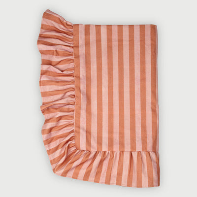 Linea Ruffle Dusty Rose Cotton Table Cover