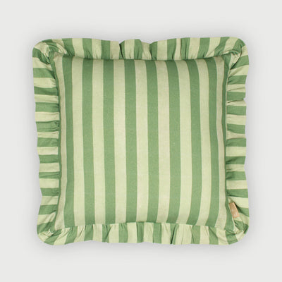 Linea Ruffle Forest Green Cotton Cushion Cover