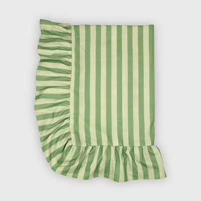 Linea Ruffle Forest Green Cotton Table Cover