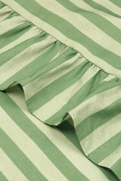 Linea Ruffle Forest Green Cotton Table Cover