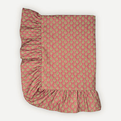 Viola Ruffle Carmine Cotton Table Cover