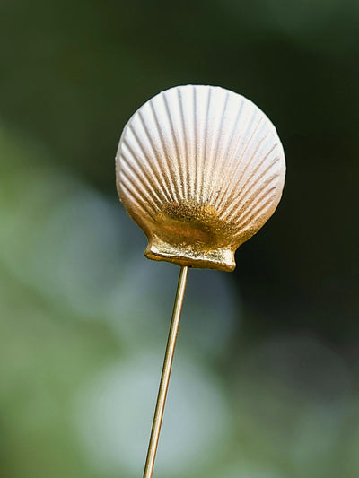 Golden White Seashells Metal Sticks