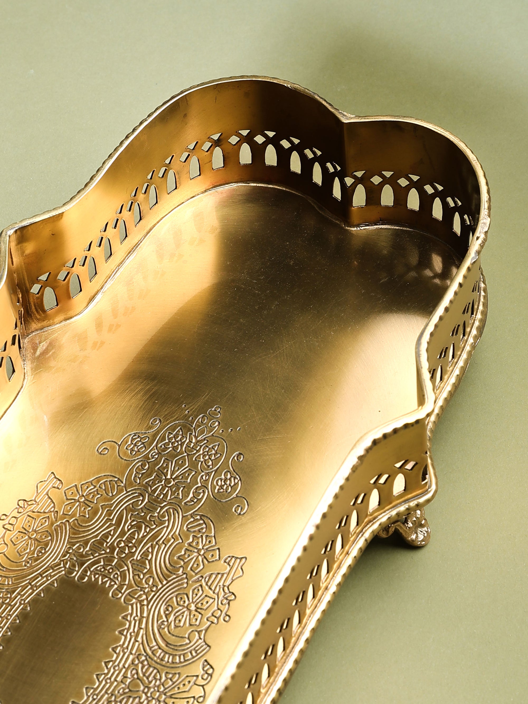 Victorian Rectangular Tray Gold