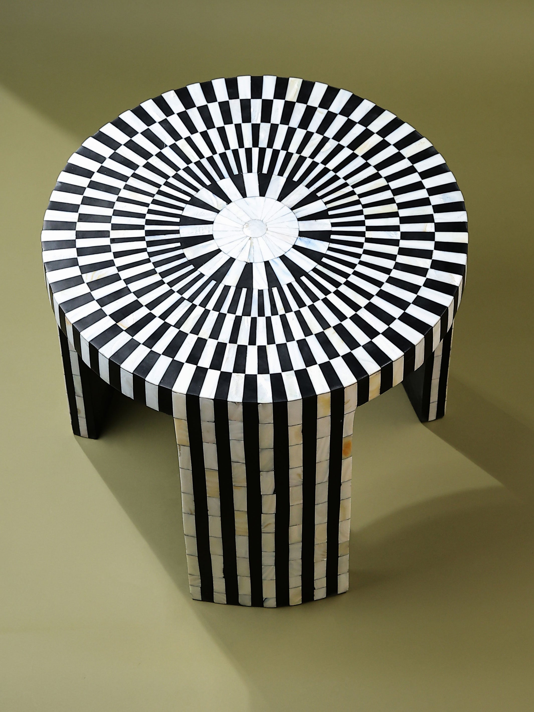 Handmade Inlay Side Table- Waterfall