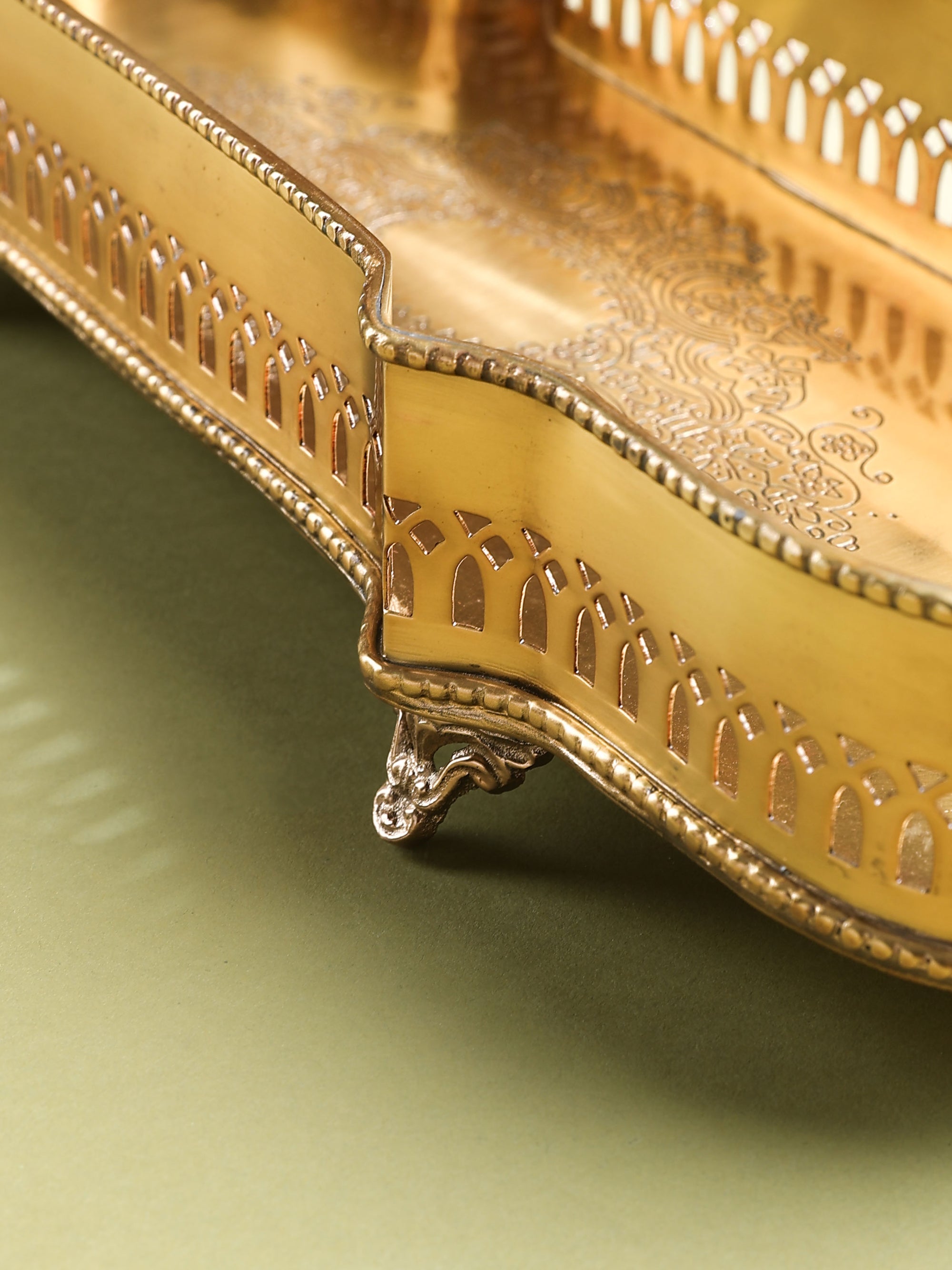 Victorian Rectangular Tray Gold