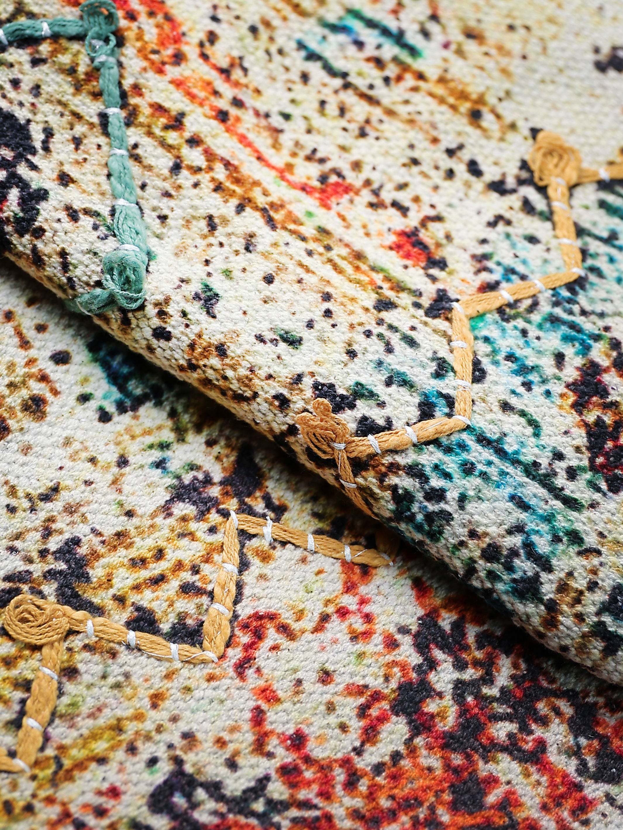 Bereket Embroidered Cotton Rug