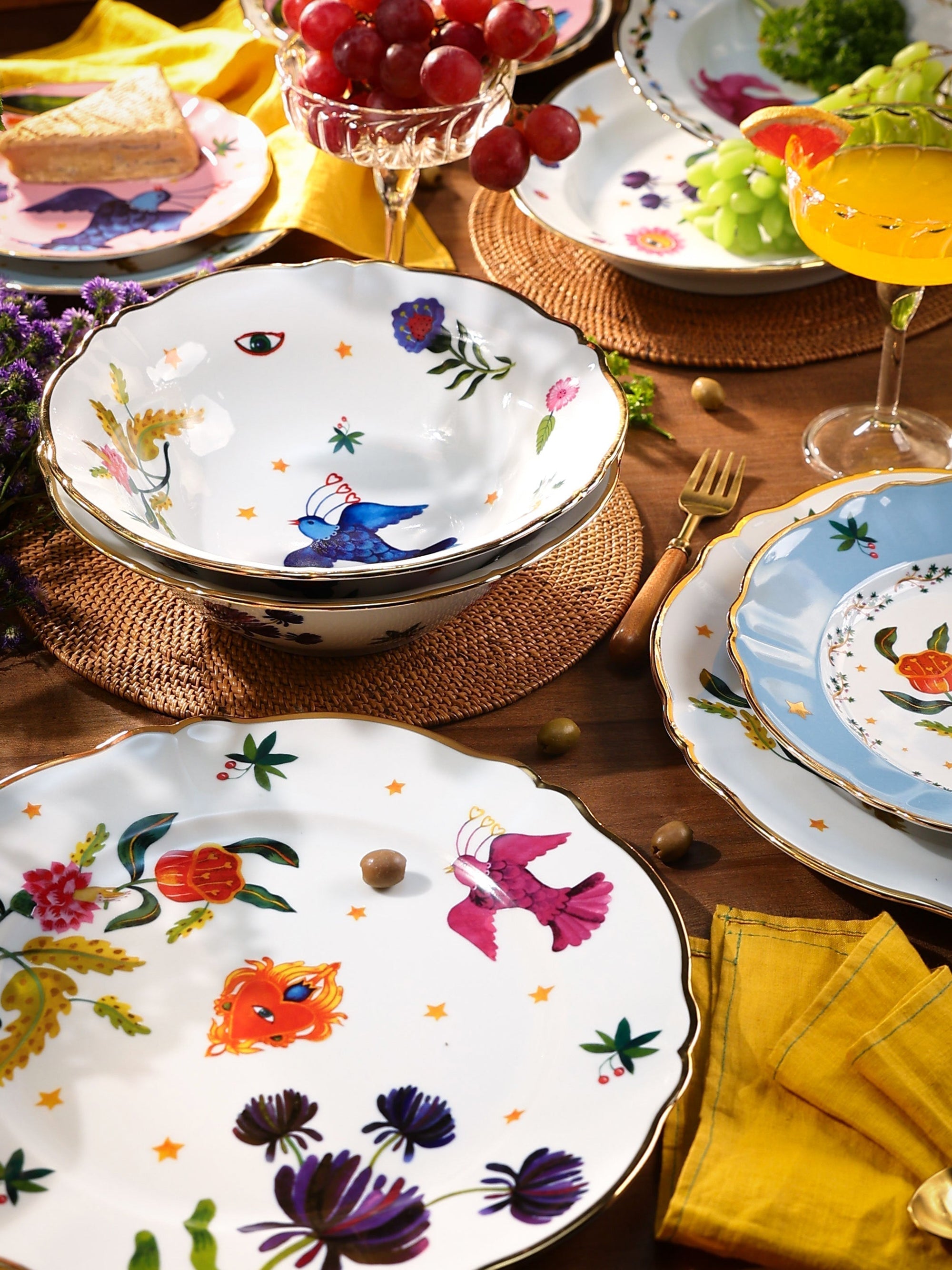 Floral Decal Platter