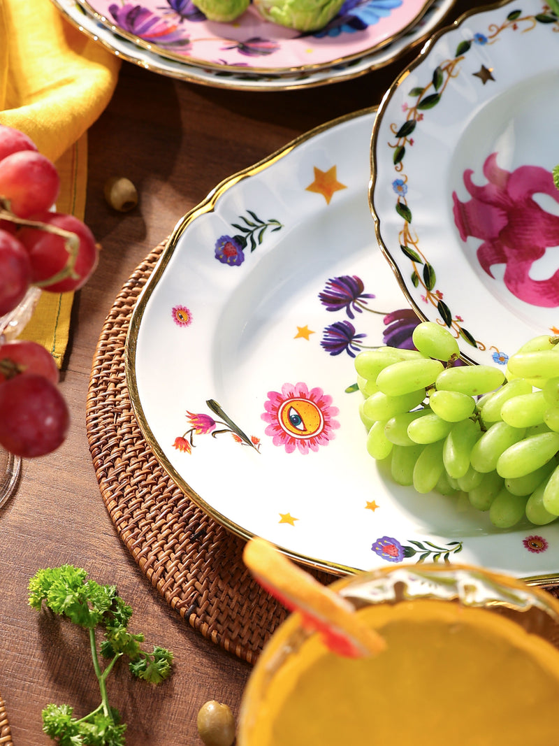 Floral Decal Oval Platter