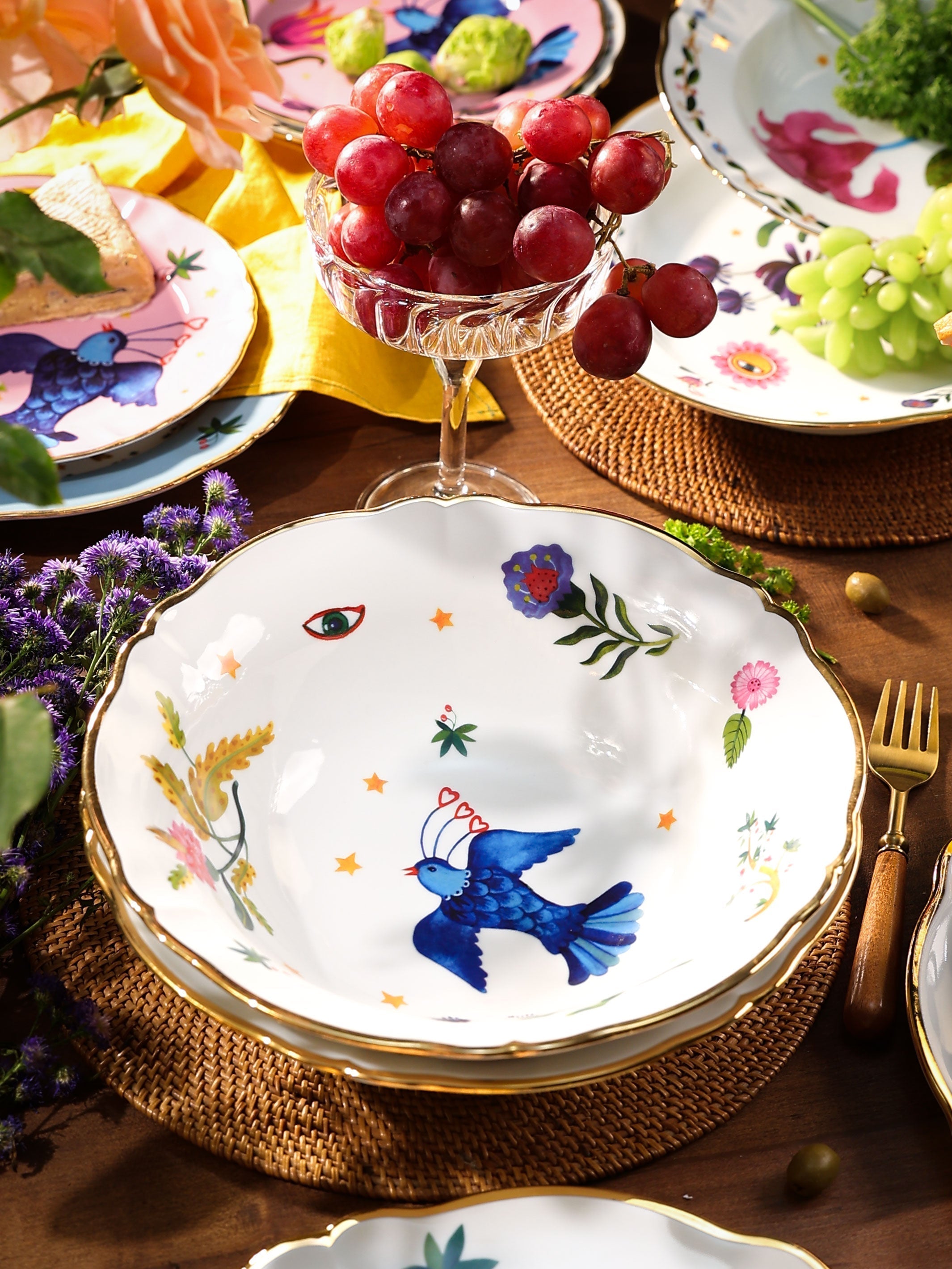 Floral decal Salad Bowl