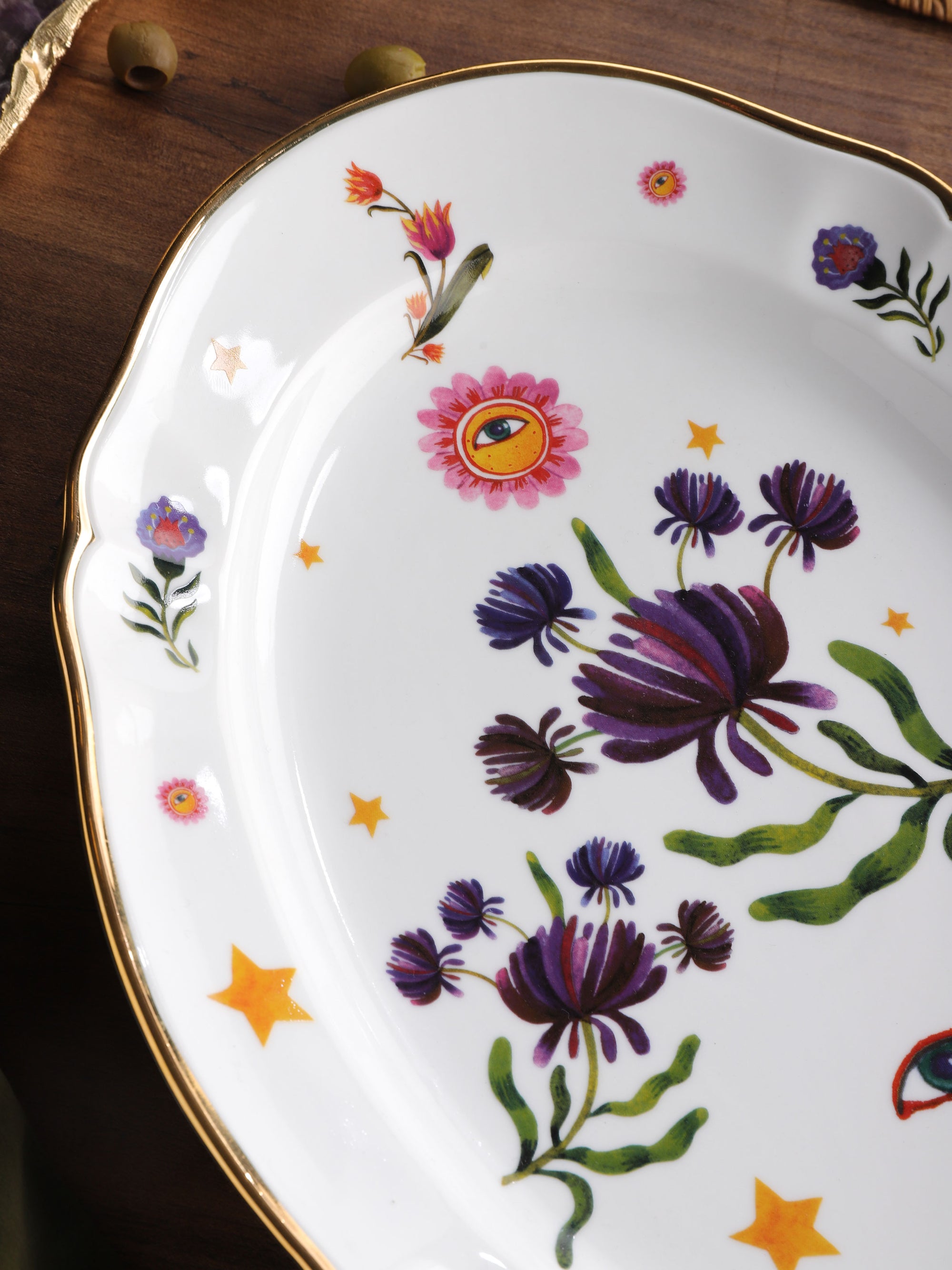 Floral Decal Oval Platter