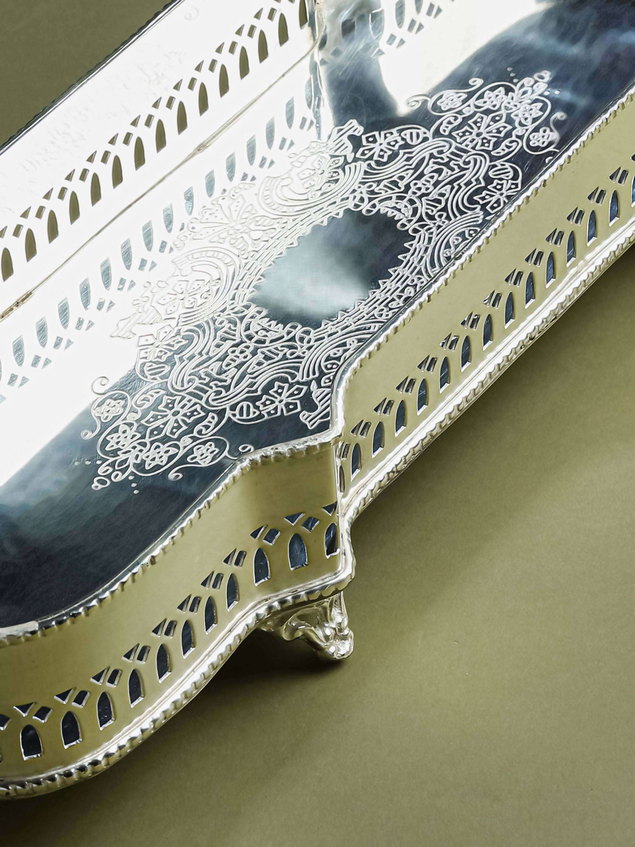 Victorian Rectangular Tray Silver