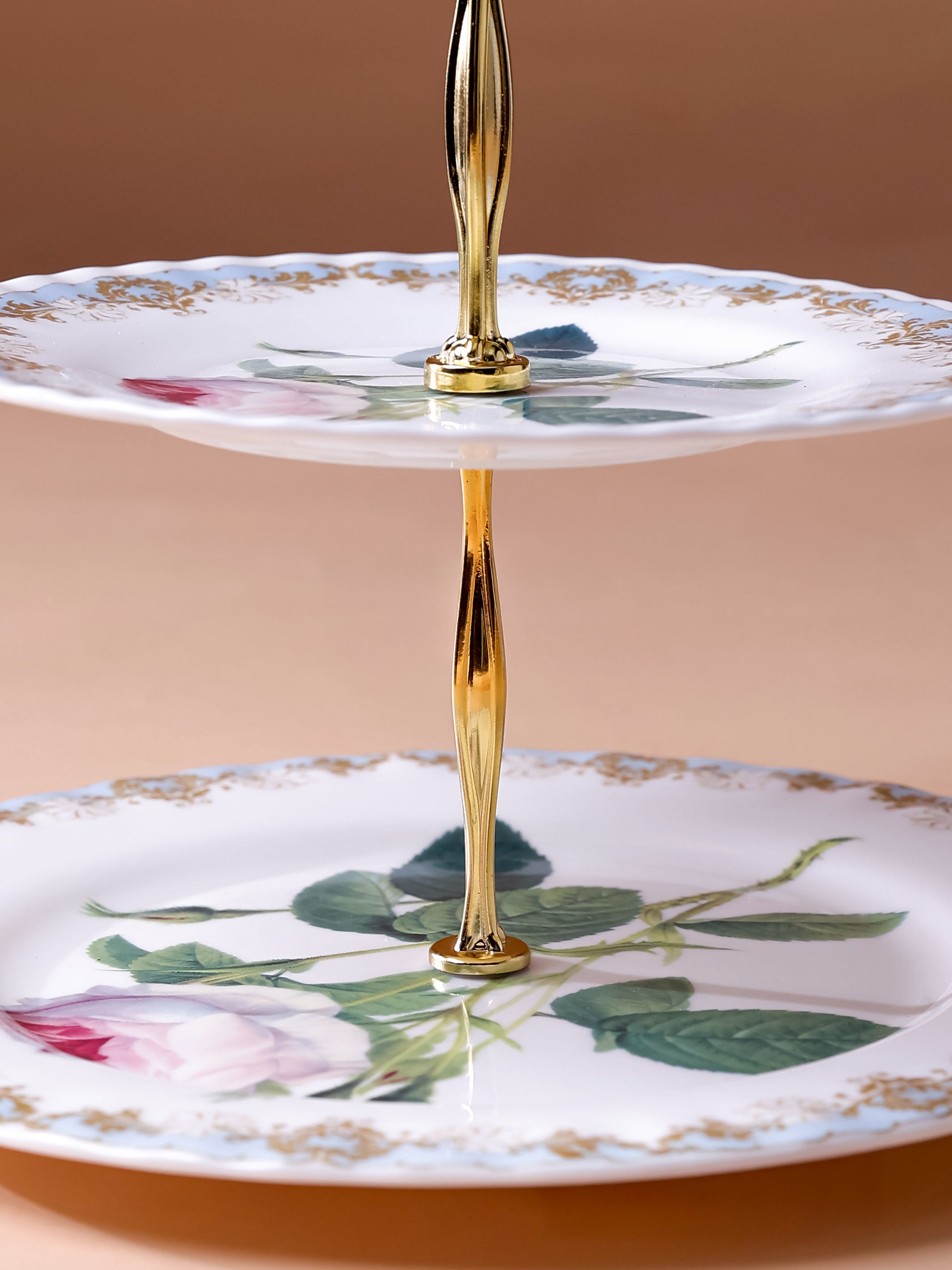 Vintage Rose Two Tier Cake Stand Gift Box
