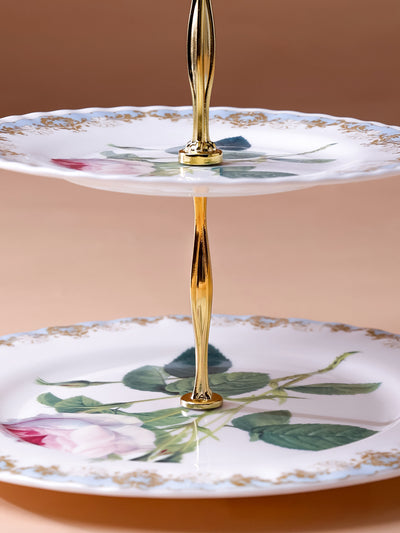 Vintage Rose Two Tier Cake Stand Gift Box