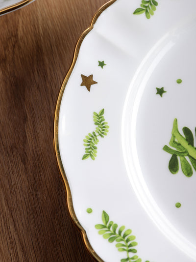 Floral Decal Verde Dinner Plate