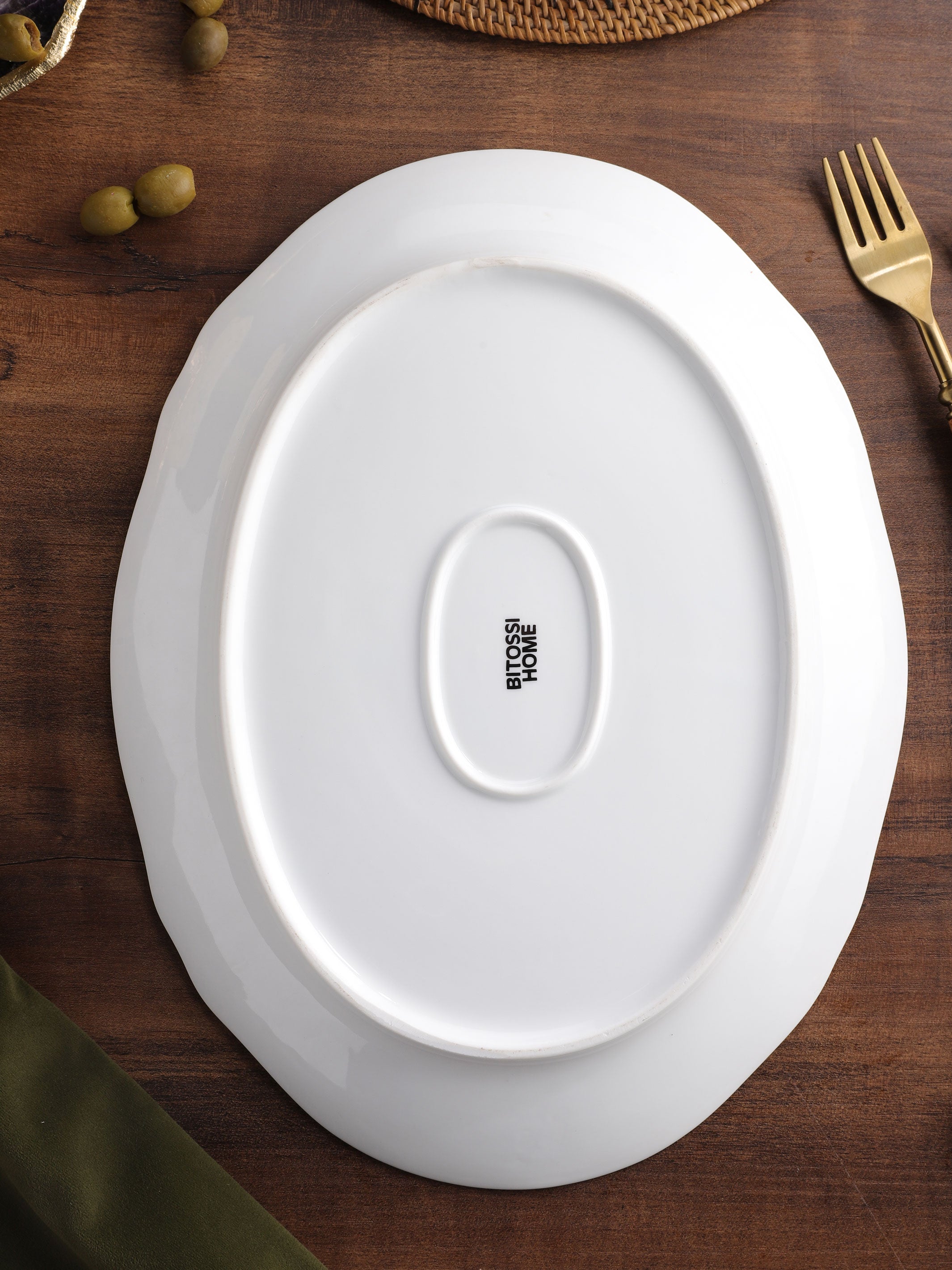 Floral Decal Oval Platter