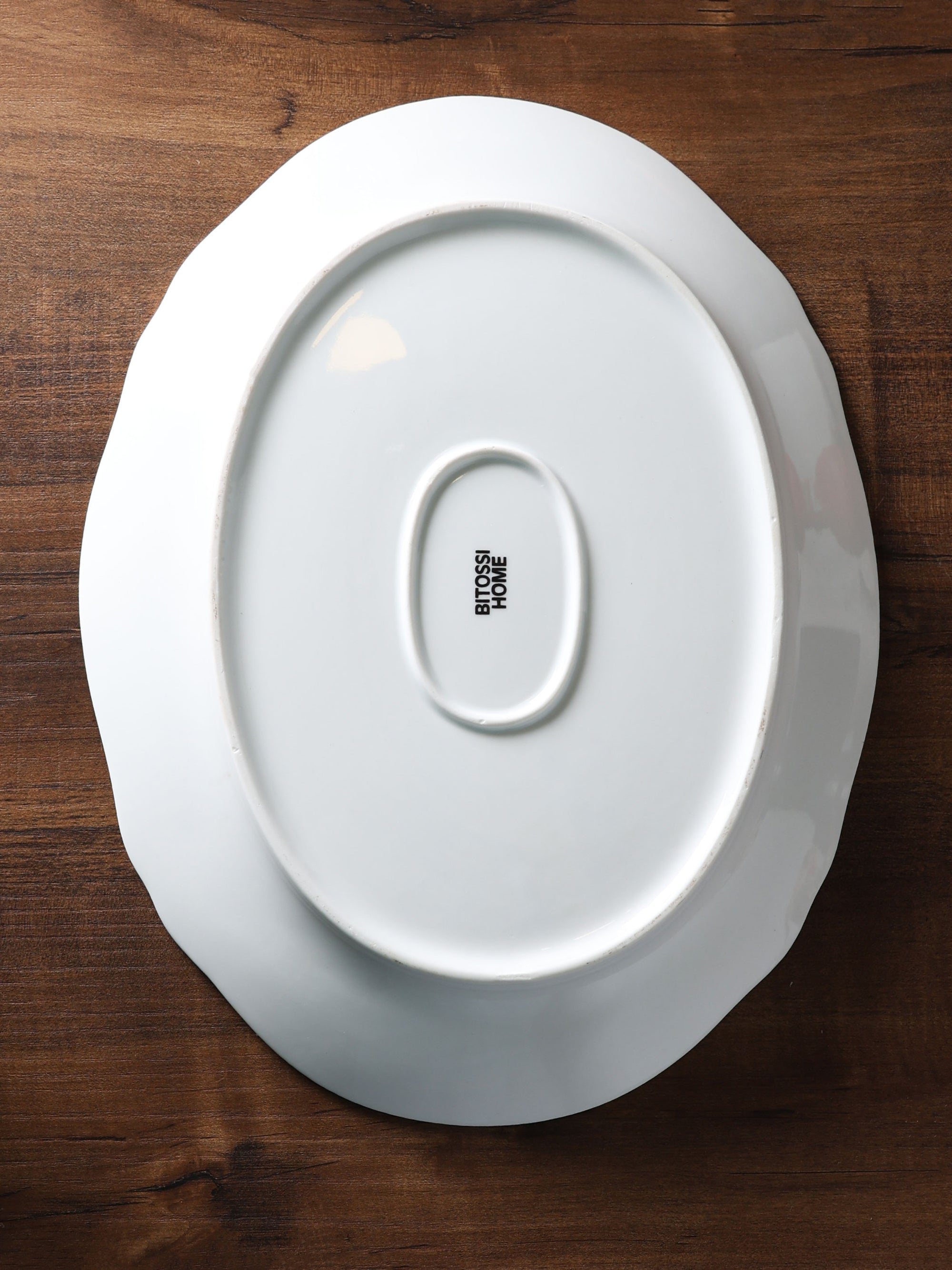 Floral Decal Oval Platter Verde