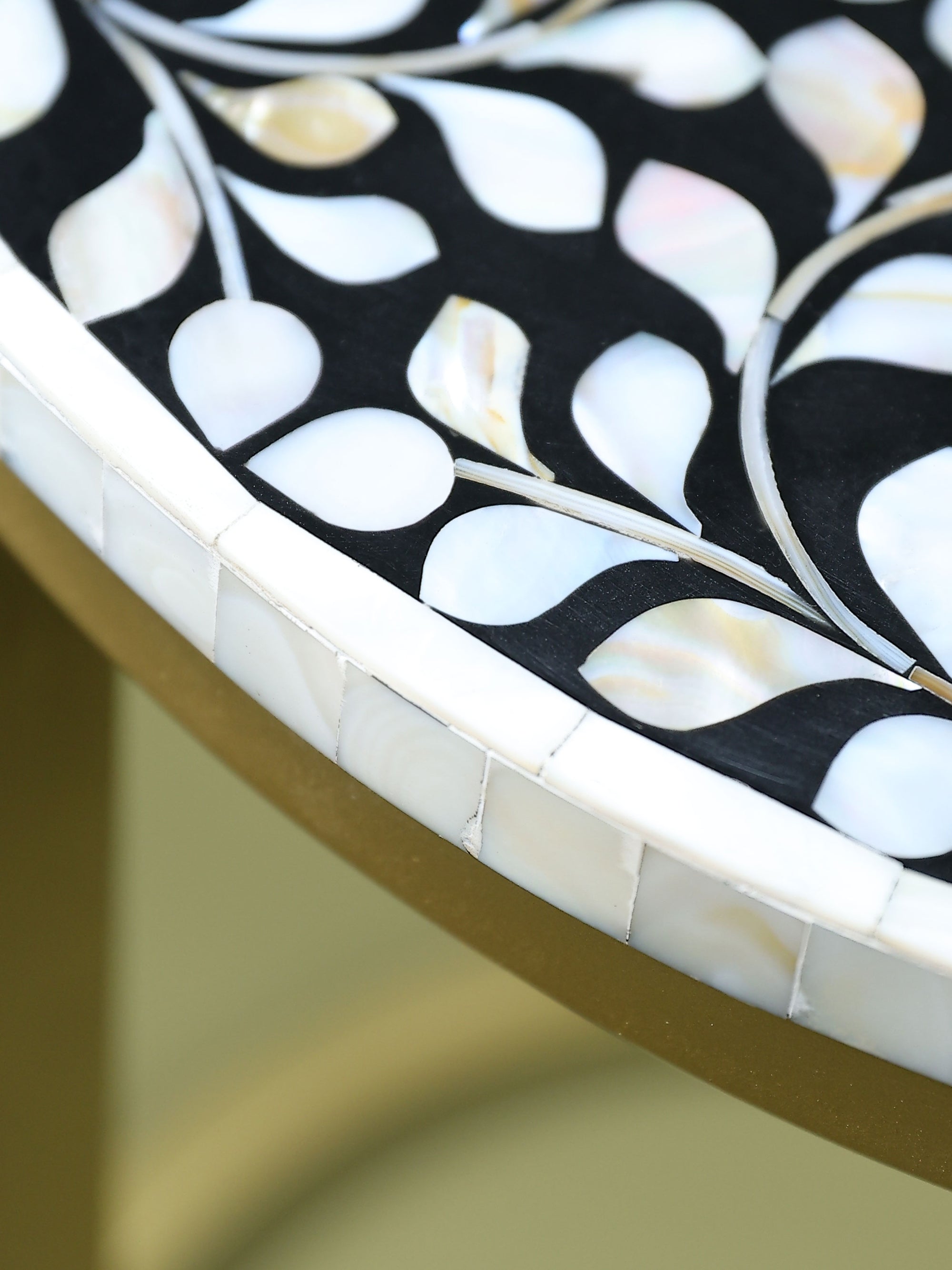 Handcrafted Inlay Nesting Table Set of 2-  Cleo