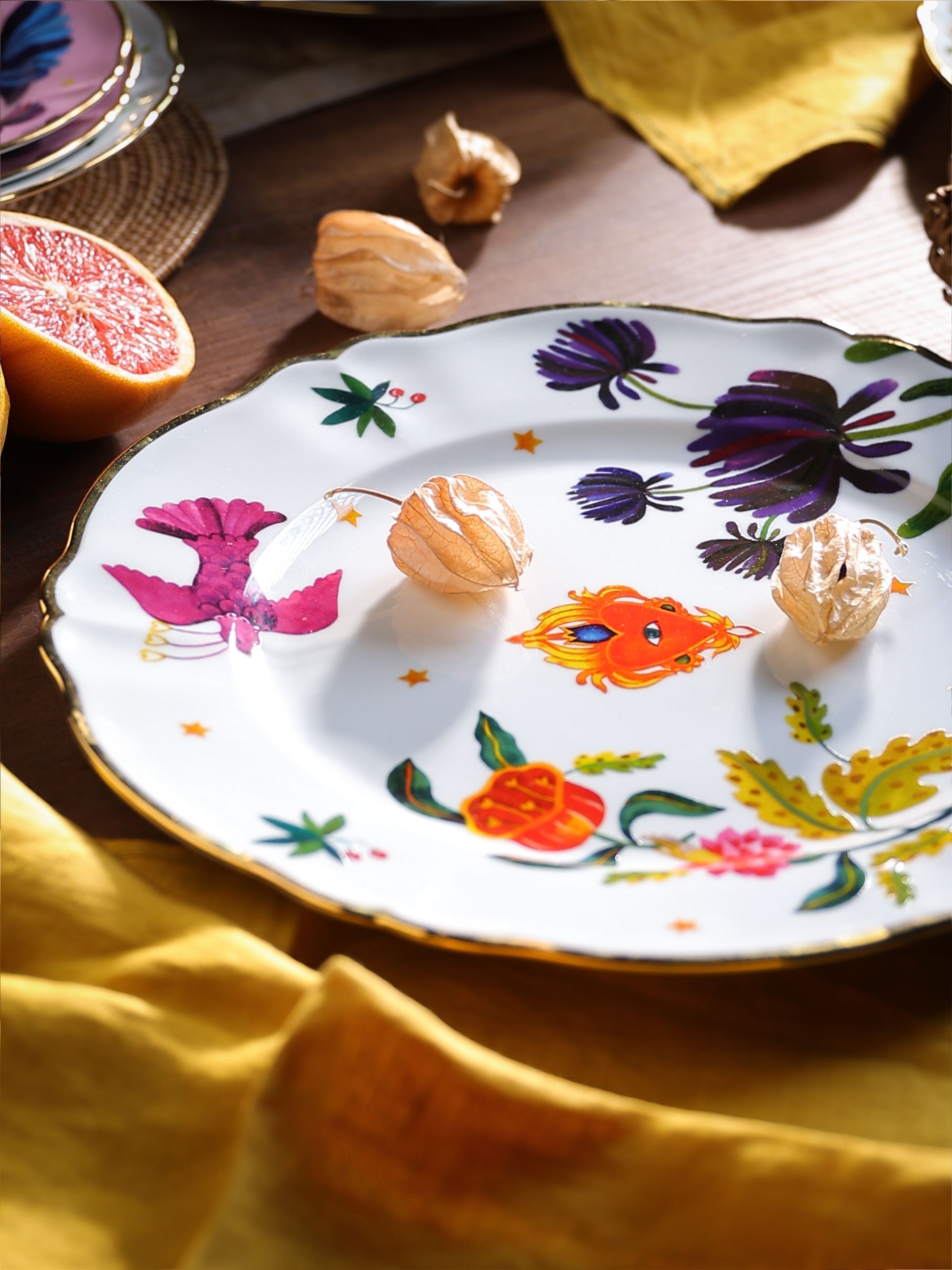 Floral Decal Platter