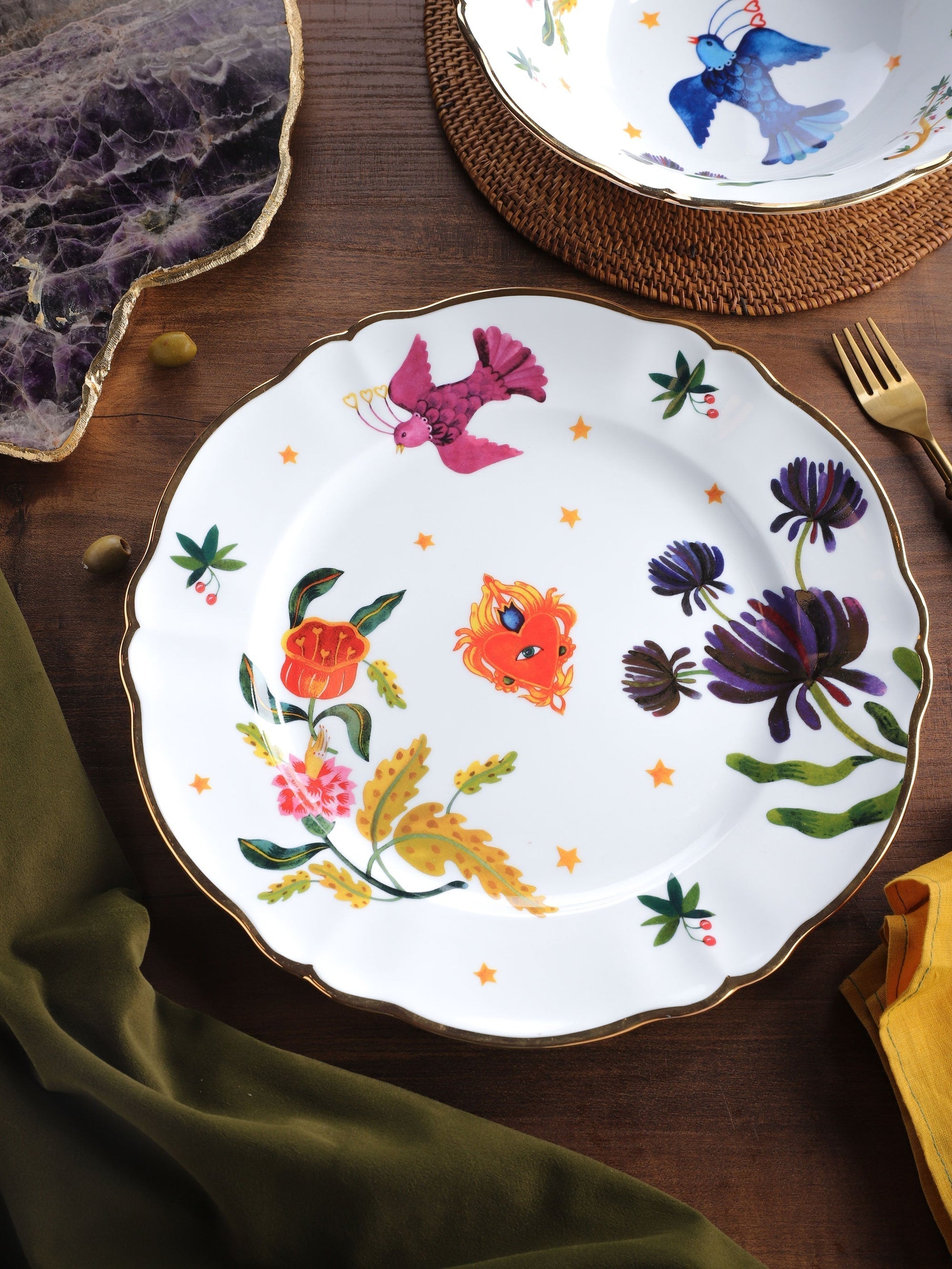 Floral Decal Platter