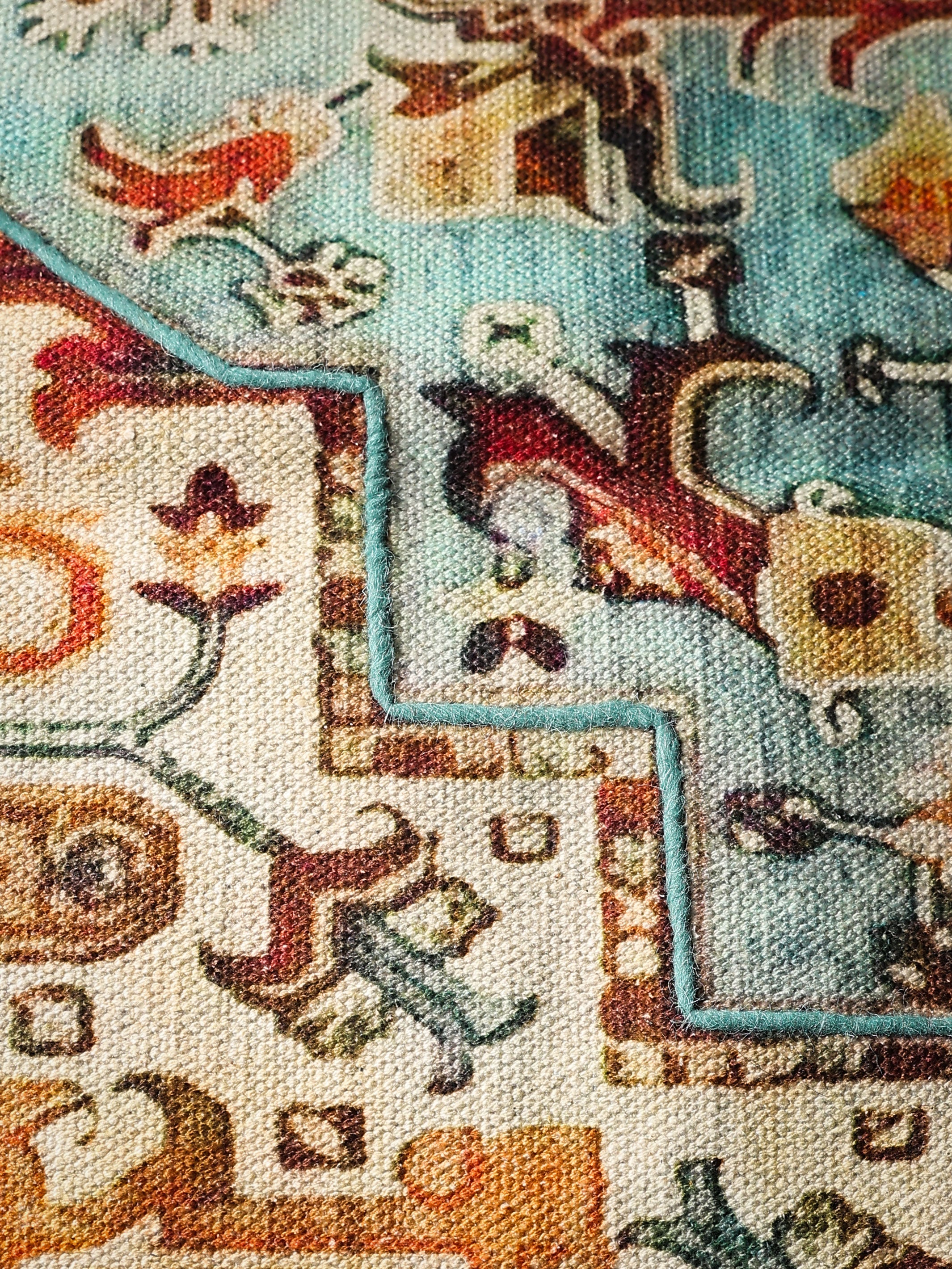 Azure Bloom Medallion Rug