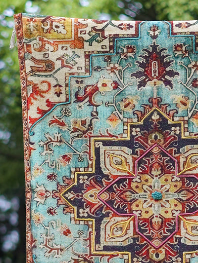 Azure Bloom Medallion Rug