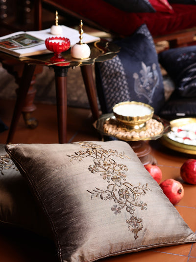 Cushion Cover - Qadir Gold Embroidered