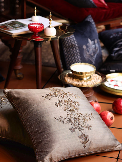 Cushion Cover - Qadir Gold Embroidered