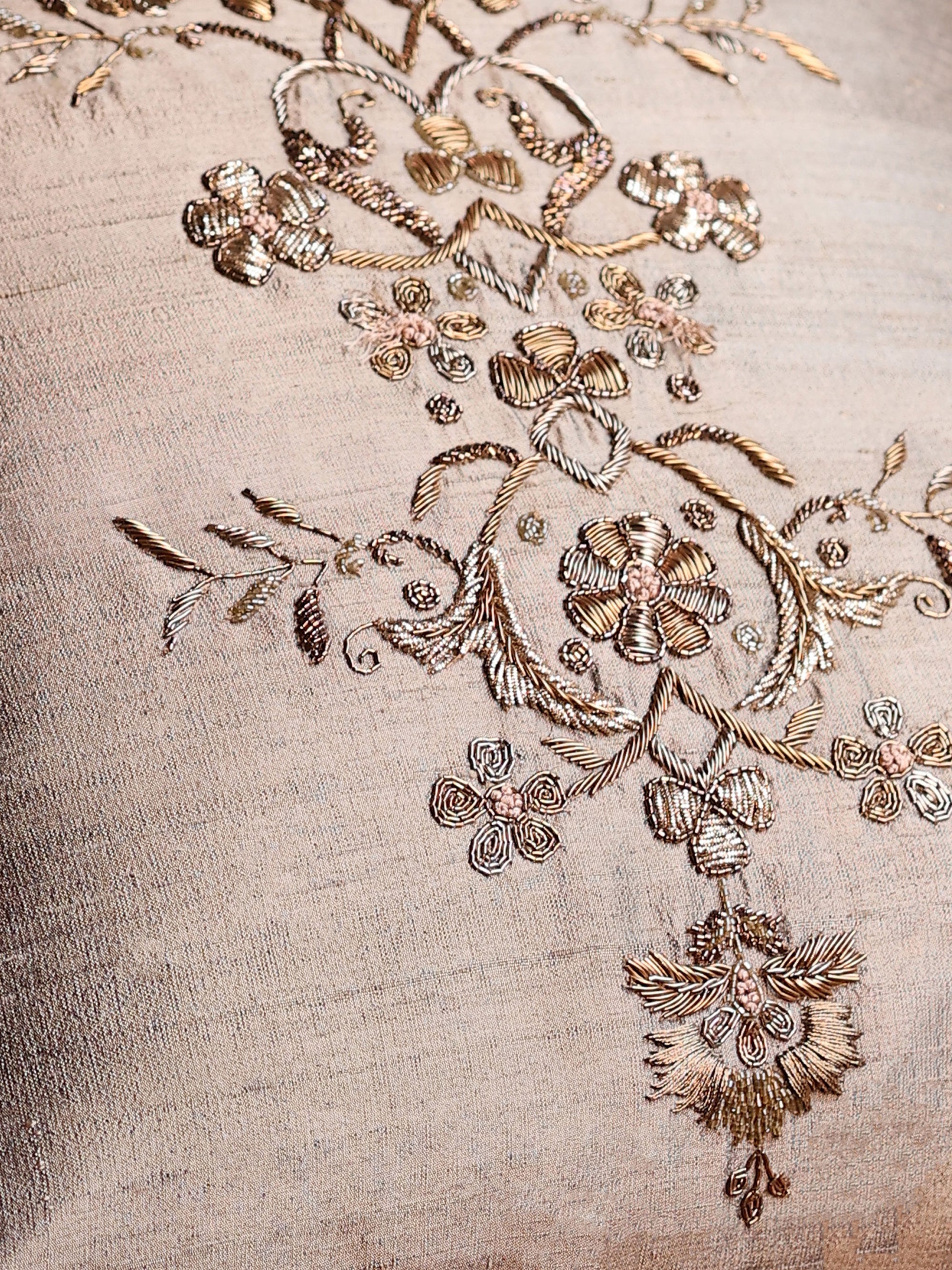 Cushion Cover - Qadir Gold Embroidered