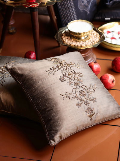 Cushion Cover - Qadir Gold Embroidered