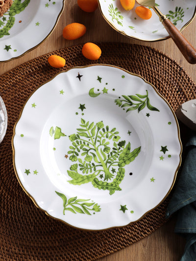 Floral Decal Deep Plate