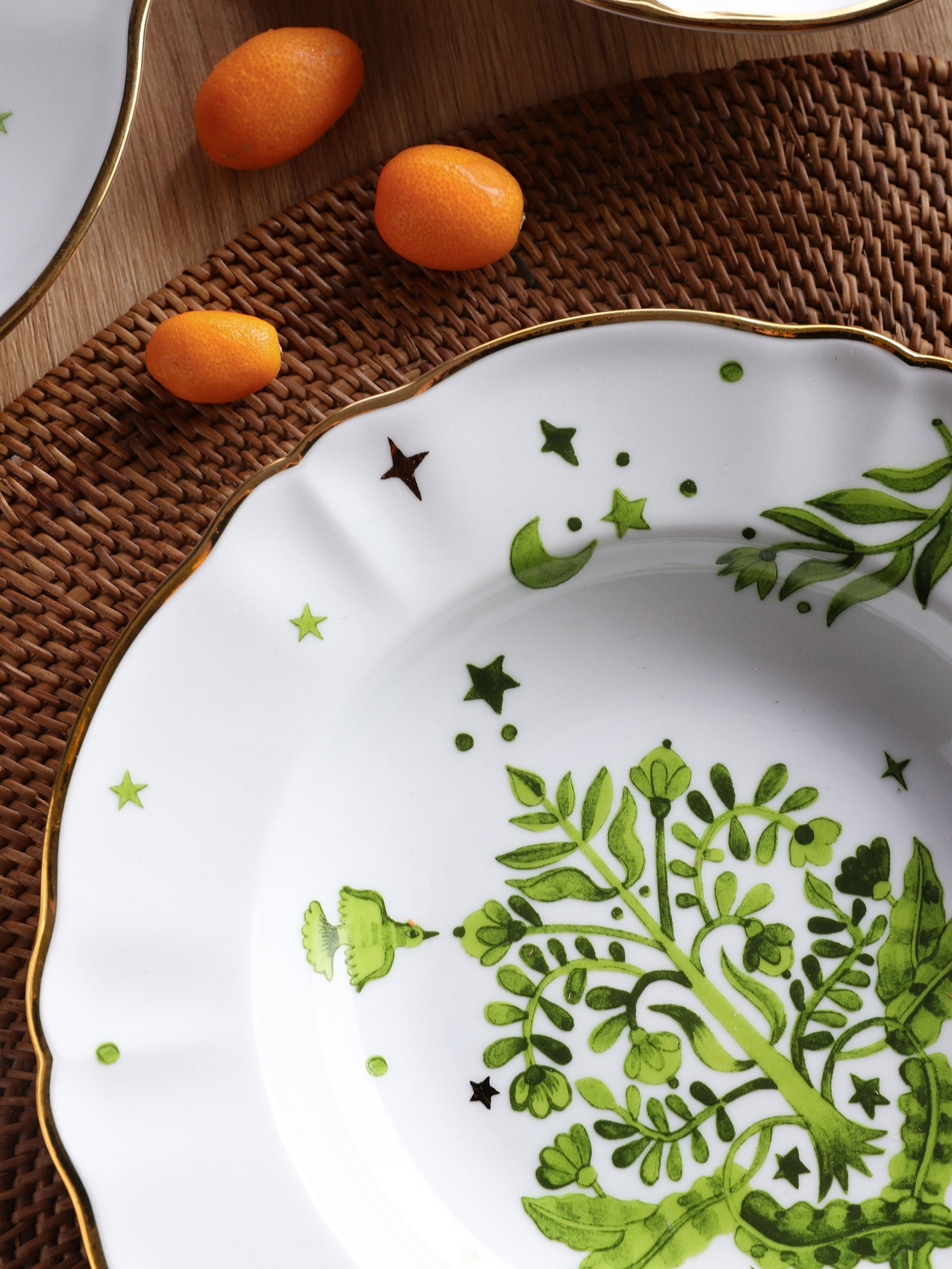 Floral Decal Deep Plate