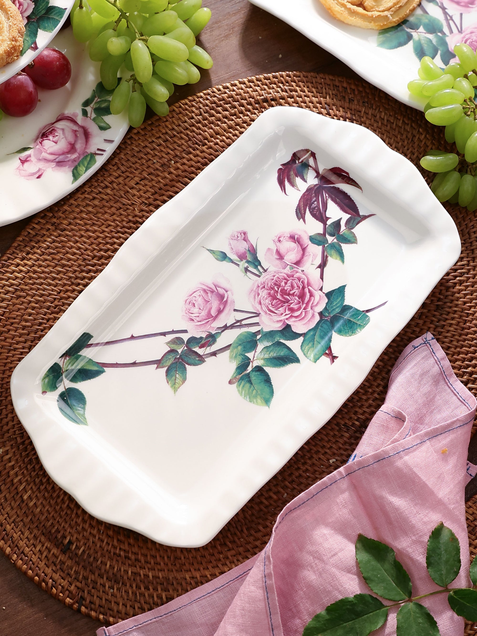 David Austen Roses Sandwich Platter