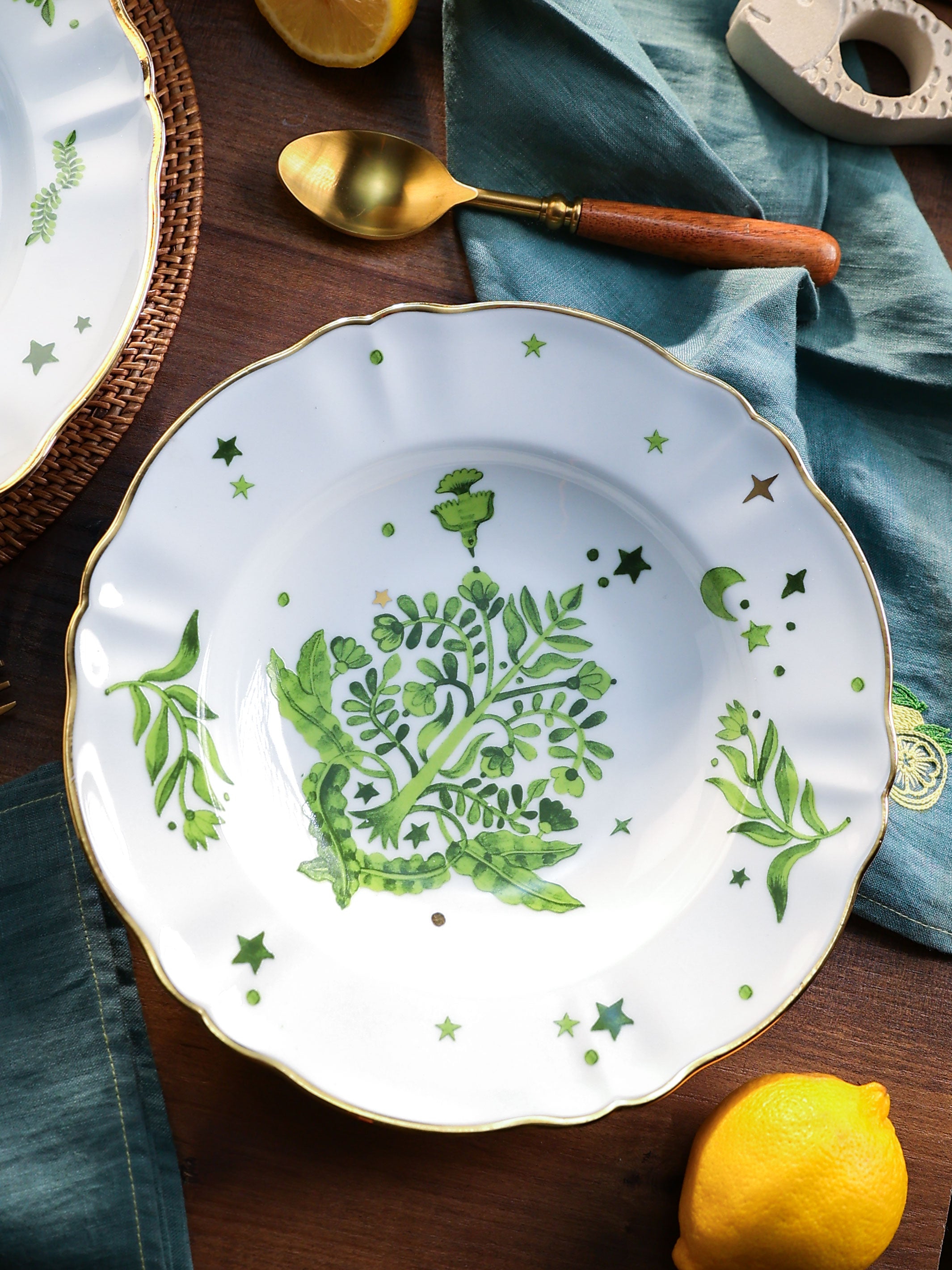 Floral Decal Deep Plate