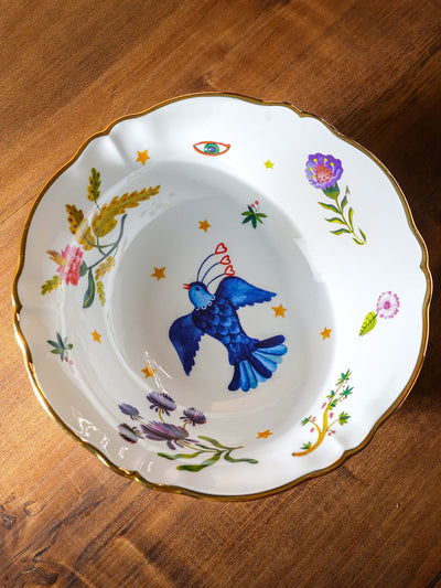 Floral decal Salad Bowl