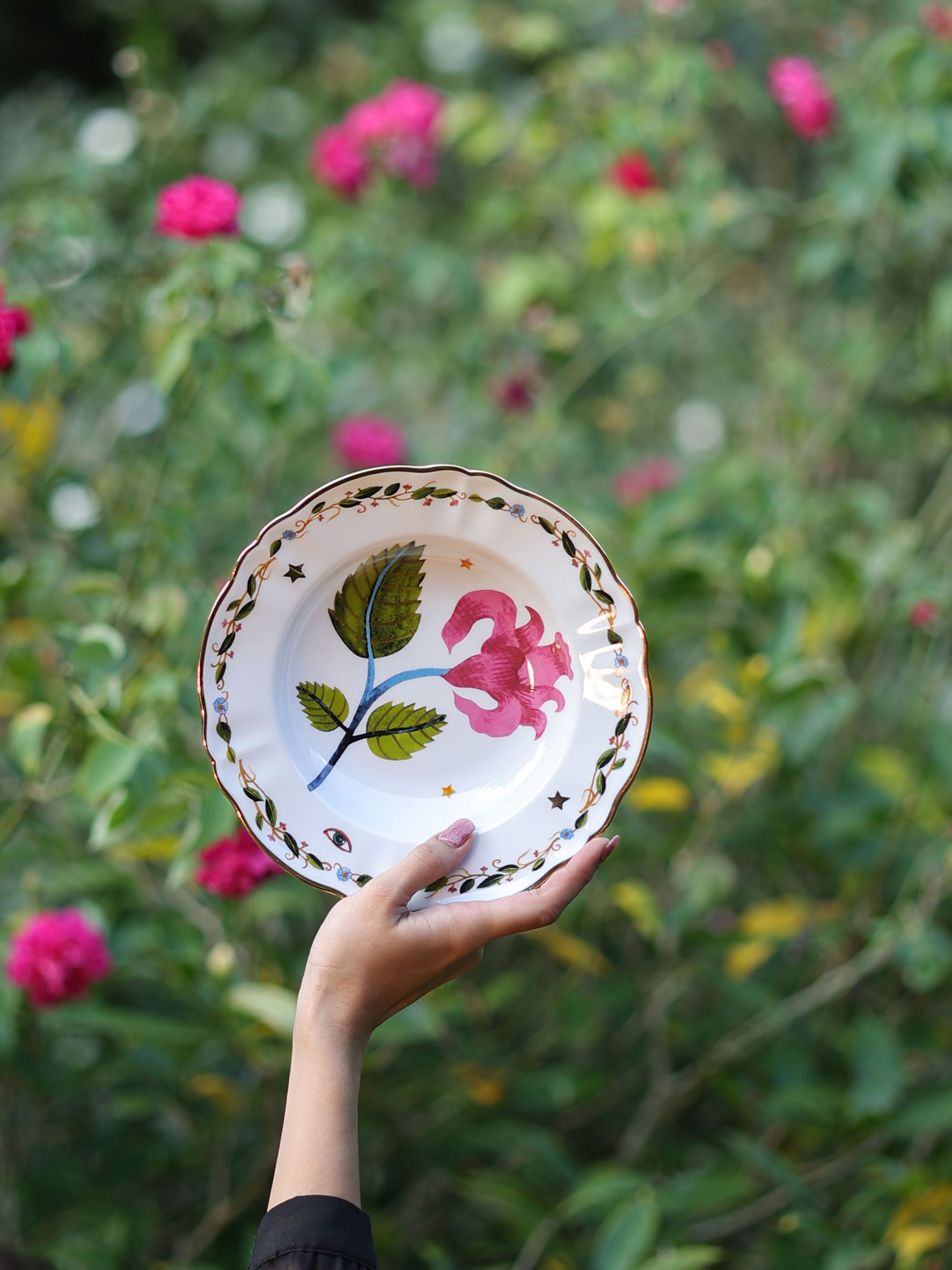 Pink Flower Deep Plate