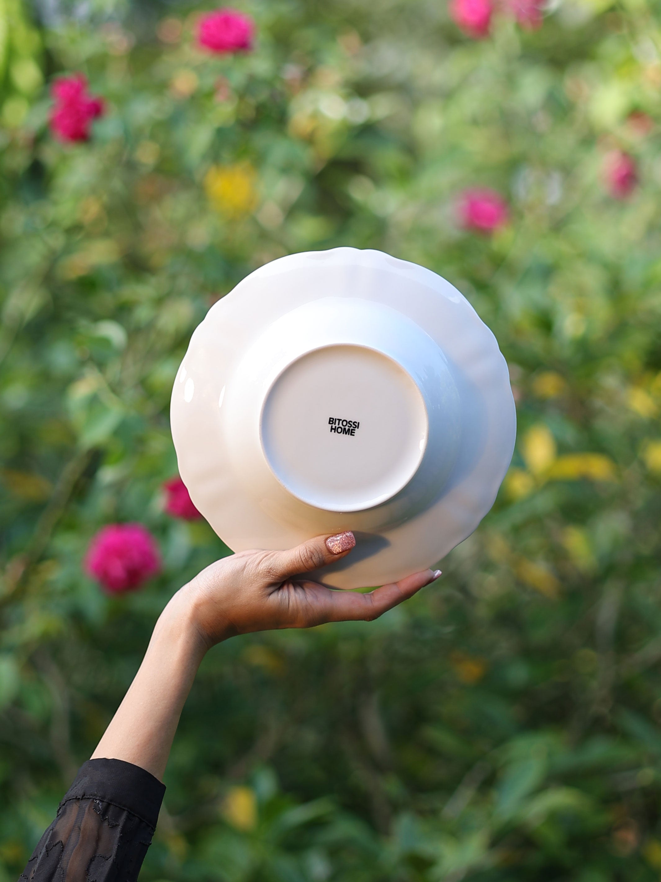 Pink Flower Deep Plate