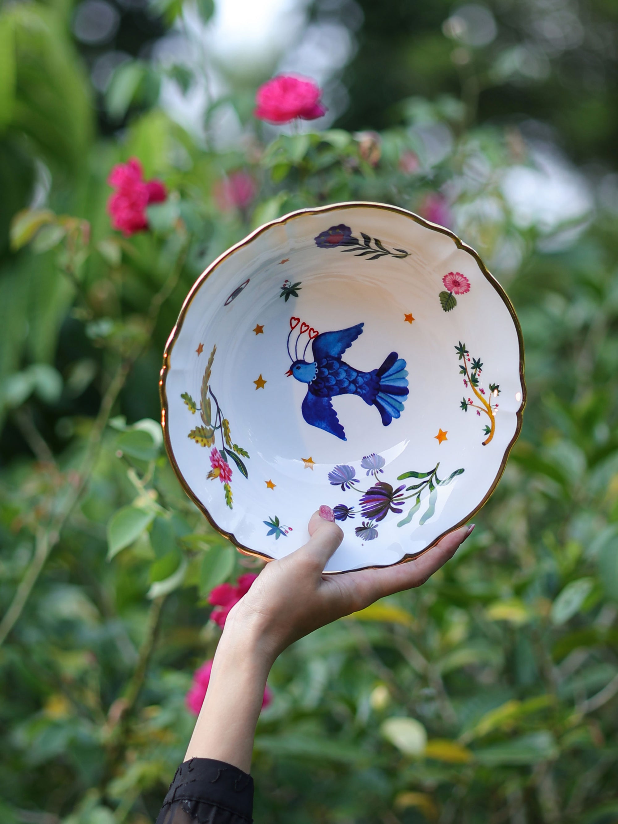 Floral decal Salad Bowl