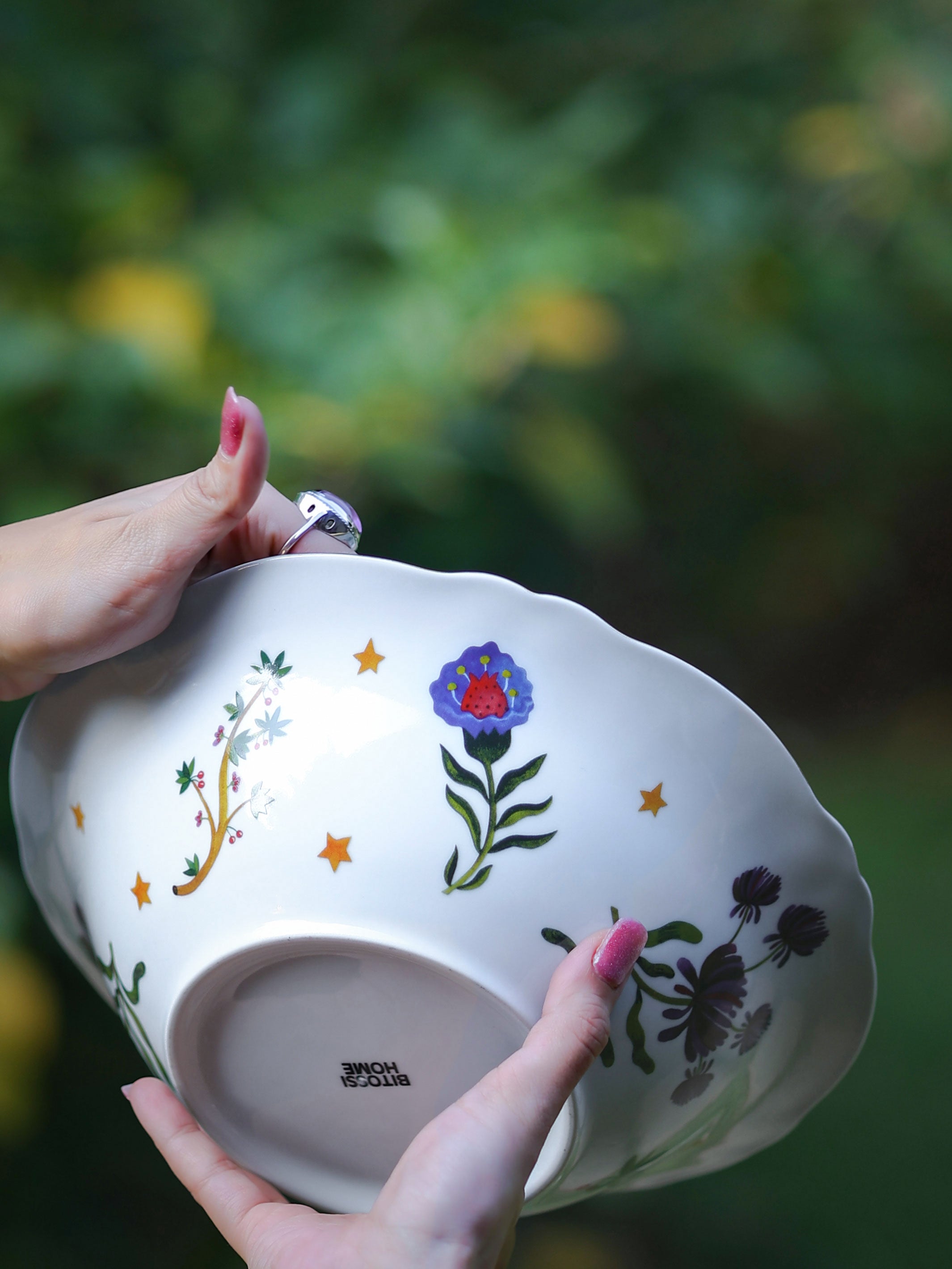 Floral decal Salad Bowl