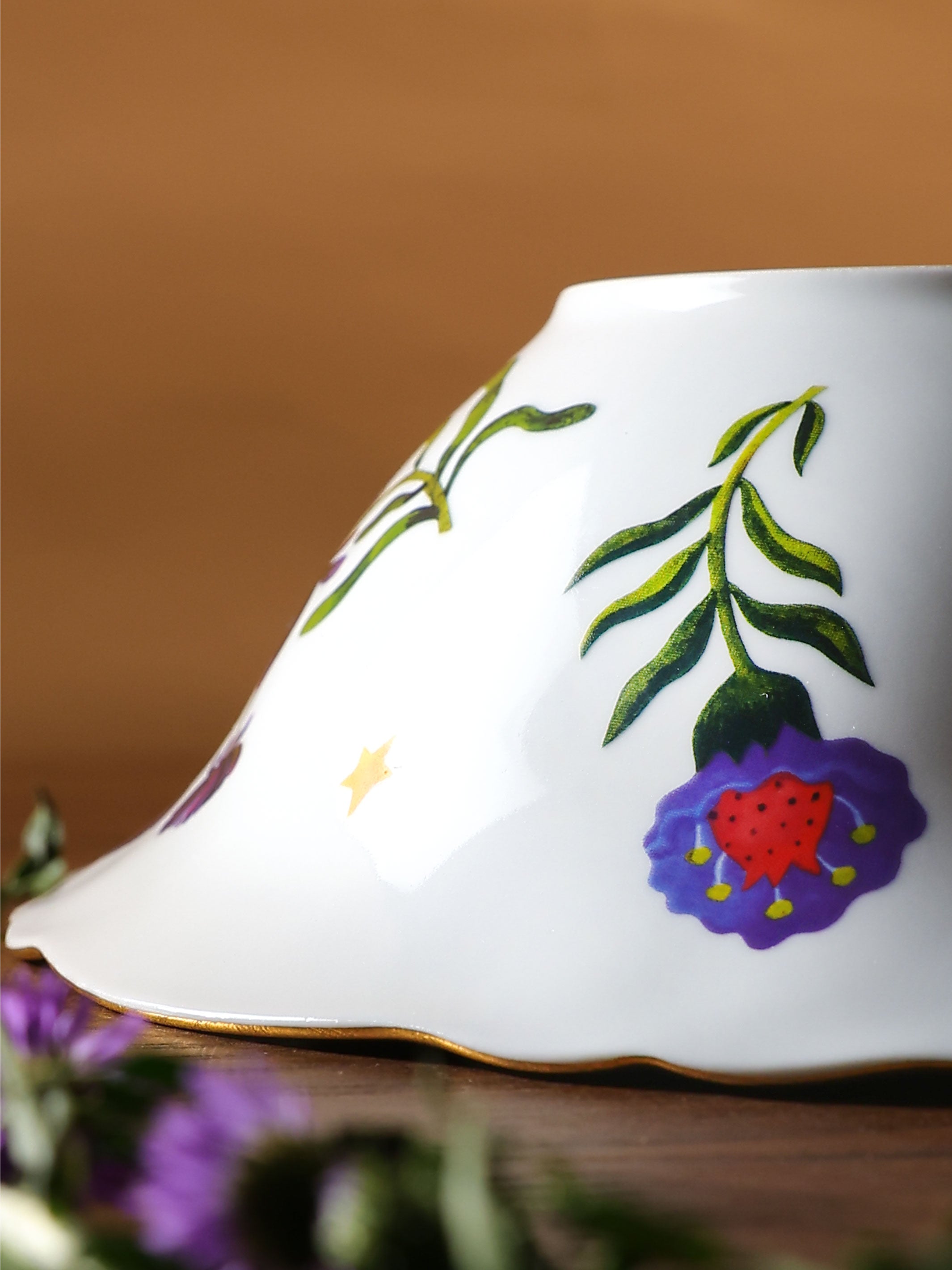 Floral decal Salad Bowl