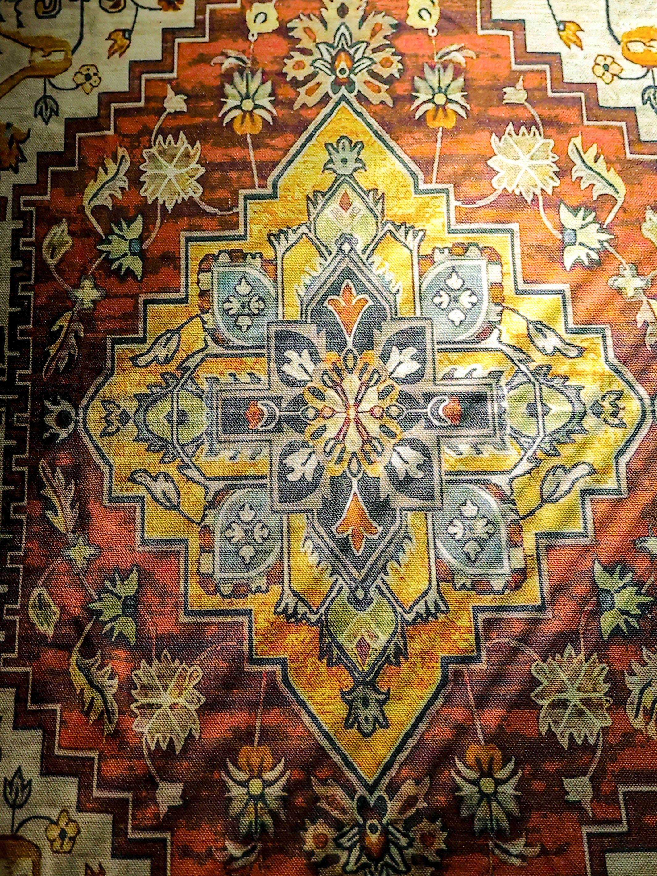 Vintage Geometric Medallion Area Rug